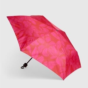 NEW GAP Pink Umbrella Red Floral Print NWT with Pouch